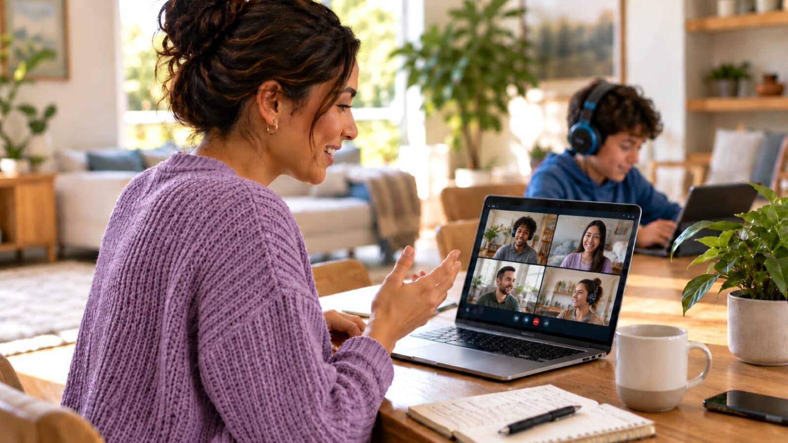Family using multiple devices for high-bandwidth activities